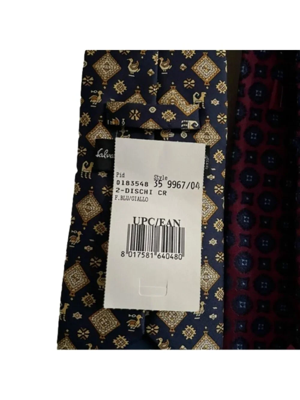 Salvatore Ferragamo Blue / Gold Animal Paisley Silk Tie - NWTs, Italy 🇮🇹